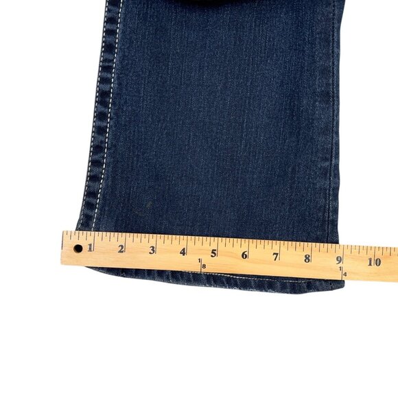 Big Star Sweet Ultra Low Rise Jeans Womens 29 Dark Wash Blue Boot Cut Flare - Picture 13 of 15